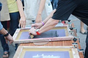Screen Printer using Frame and Squeegee