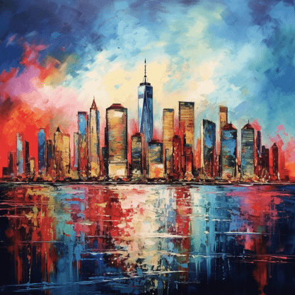 NYC Skyline Art for Screen Printing